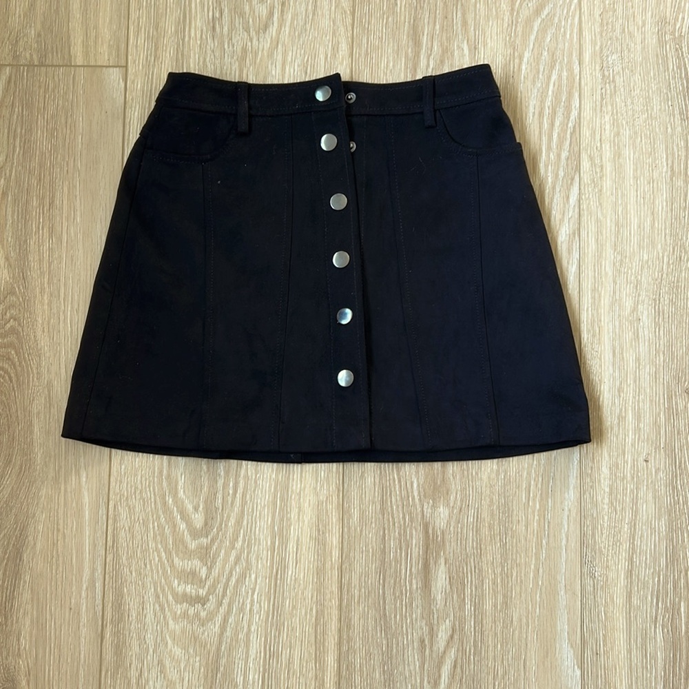 Black button down mini skirt